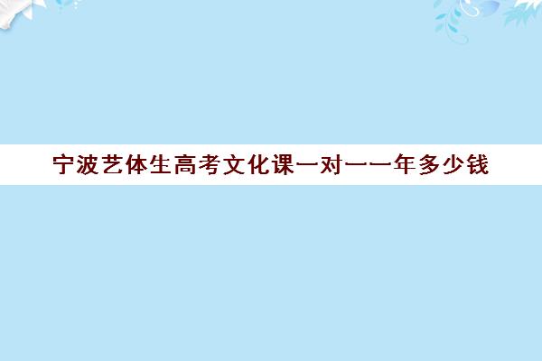 宁波艺体生高考文化课一对一一年多少钱(宁波高中收费标准)