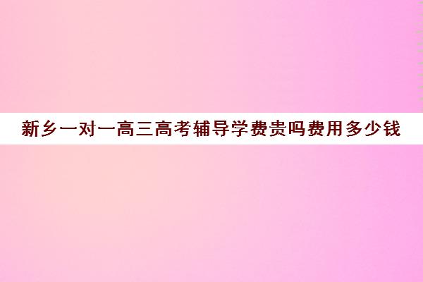 新乡一对一高三高考辅导学费贵吗费用多少钱(掌门一对一课程收费)