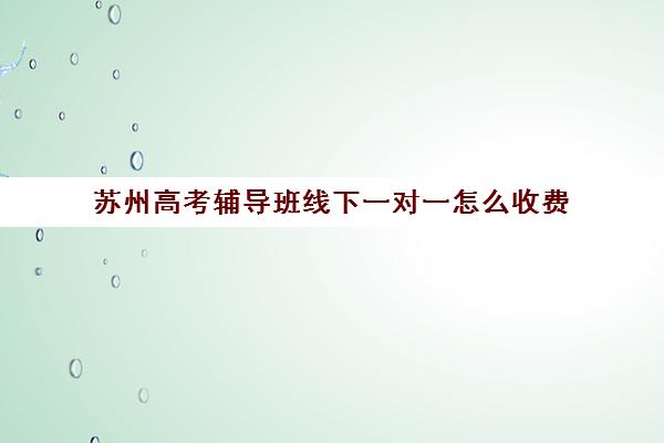 苏州高考辅导班线下一对一怎么收费(高三一对一补课一般多少钱一小时)