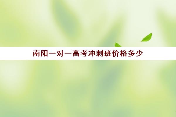 南阳一对一高考冲刺班价格多少(南阳明星高考学校简介)