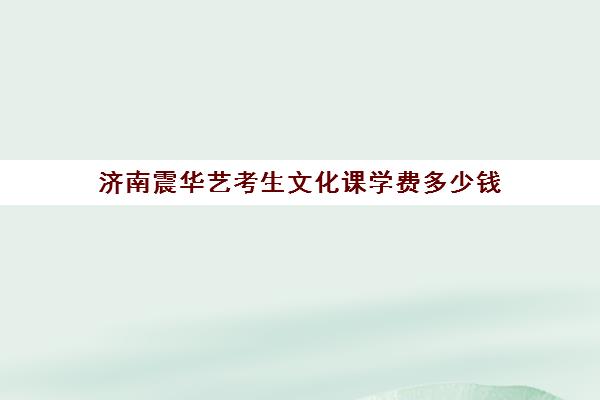 济南震华艺考生文化课学费多少钱(济南艺校一年学费多少钱)