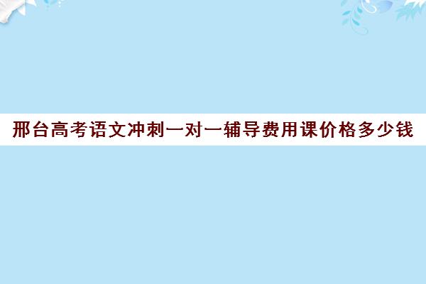 邢台高考语文冲刺一对一辅导费用课价格多少钱(高考一对一辅导机构哪个好)