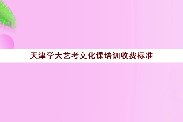 天津学大艺考文化课培训收费标准(天津艺考可以去哪些大学)