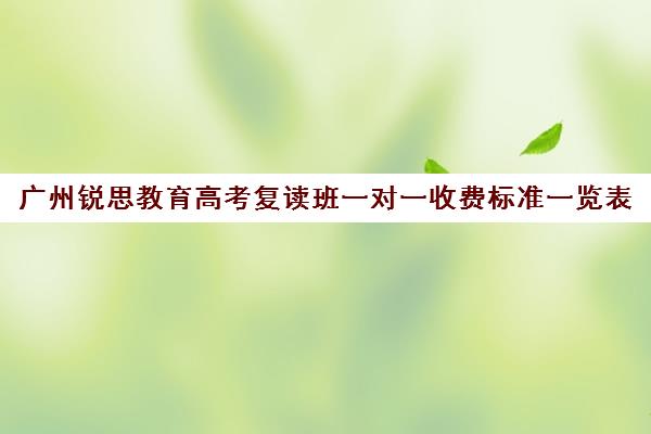 广州锐思教育高考复读班一对一收费标准一览表(广州高考复读学校哪家好)