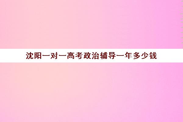 沈阳一对一高考政治辅导一年多少钱(沈阳高考冲刺培训班哪个好)