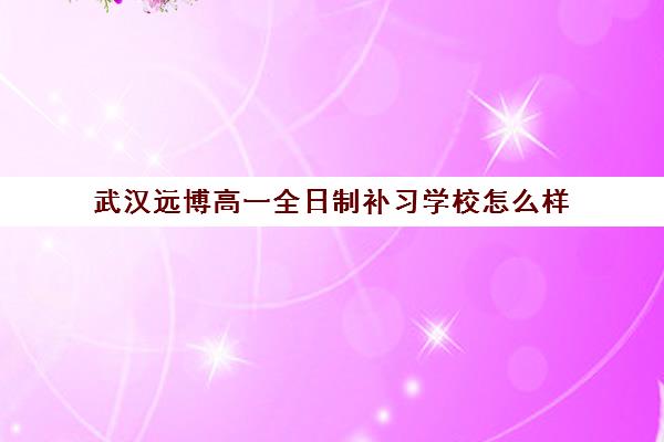 武汉远博高一全日制补习学校怎么样