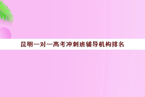 昆明一对一高考冲刺班辅导机构排名(昆明高考培训机构哪家强)