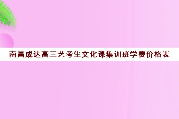 南昌成达高三艺考生文化课集训班学费价格表(南昌美术艺考培训学校排名)