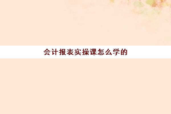 会计报表实操课怎么学的(如何做报表视频教程)