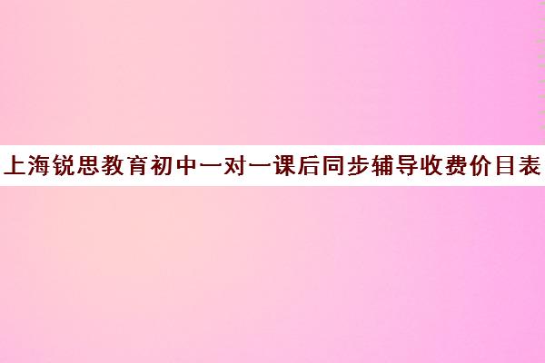 上海锐思教育初中一对一课后同步辅导收费价目表（一对一语文如何辅导）