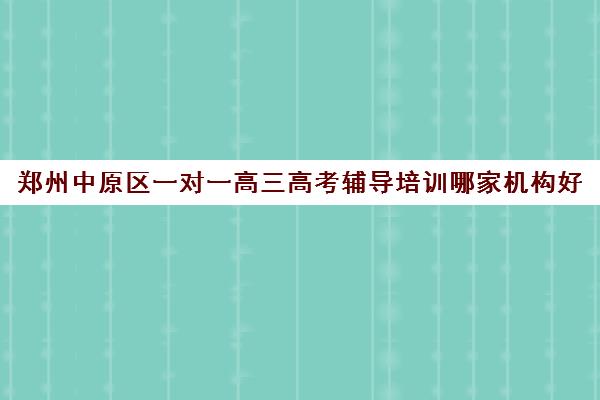 郑州中原区一对一高三高考辅导培训哪家机构好(郑州高中补课机构排名)