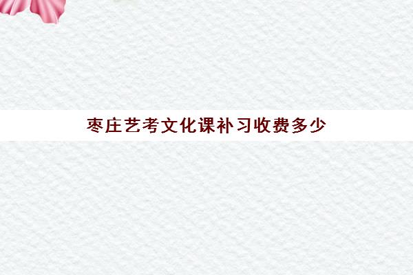 枣庄艺考文化课补习收费多少