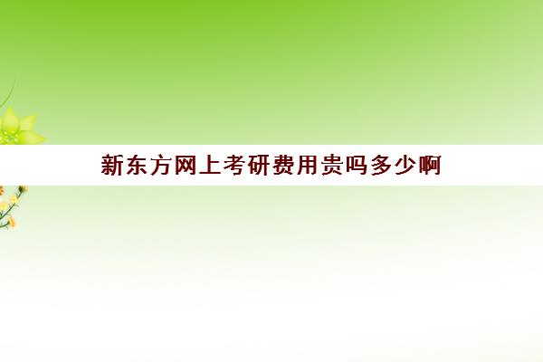 新东方网上考研费用贵吗多少啊(新东方一对一收费明细)