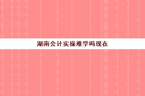 湖南会计实操难学吗现在(小白自学会计难吗)