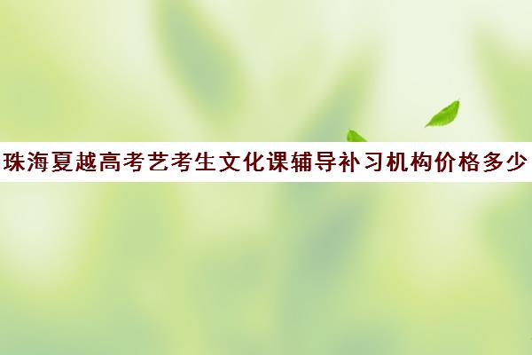 珠海夏越高考艺考生文化课辅导补习机构价格多少钱