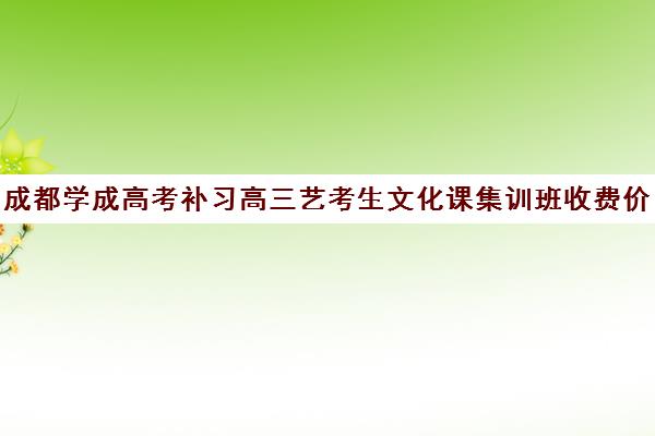 成都学成高考补习高三艺考生文化课集训班收费价格多少钱