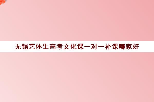 无锡艺体生高考文化课一对一补课哪家好(艺考生文化课怎么冲刺)