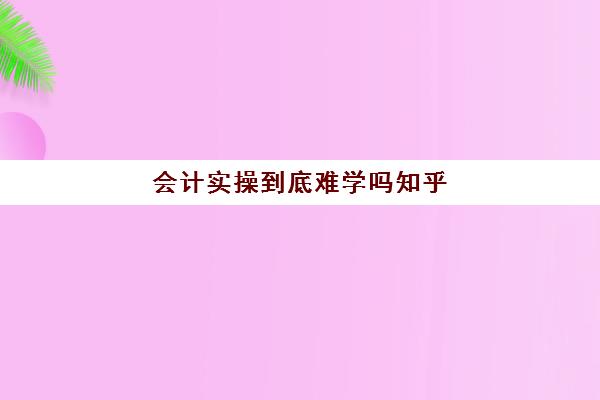 会计实操到底难学吗知乎(初级会计一般工资多少)