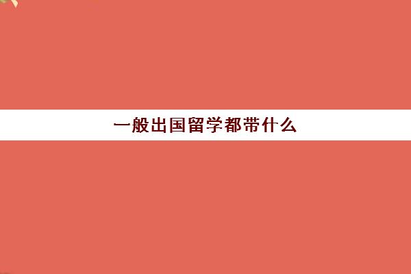 一般出国留学都带什么(留学需要提供什么资料)