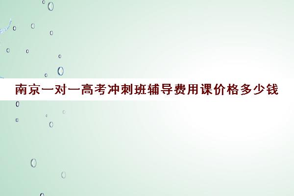 南京一对一高考冲刺班辅导费用课价格多少钱(高考线上辅导机构有哪些比较好)