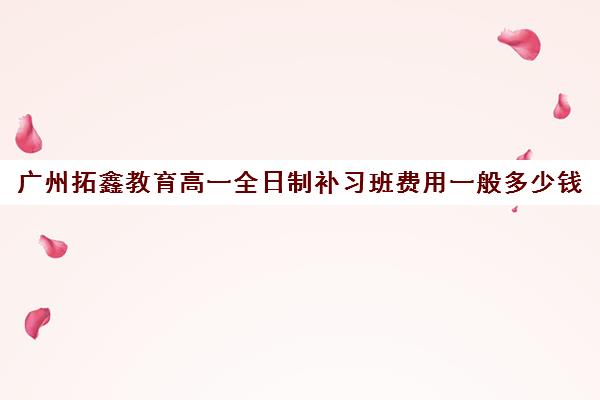 广州拓鑫教育高一全日制补习班费用一般多少钱