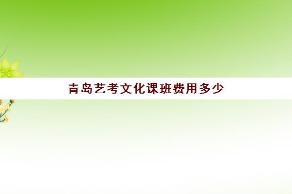 青岛艺考文化课班费用多少(艺考培训班收费一般多少)