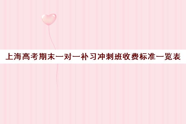 上海高考期末一对一补习冲刺班收费标准一览表