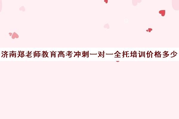 济南郑老师教育高考冲刺一对一全托培训价格多少(全托一对一辅导)