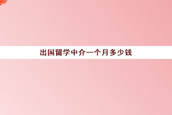 出国留学中介一个月多少钱(出国中介费用一览表)