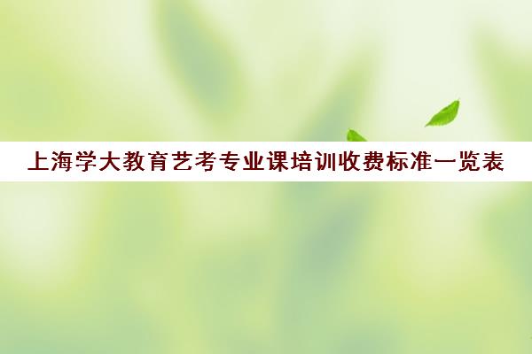 上海学大教育艺考专业课培训收费标准一览表（上海艺考机构哪个最好）