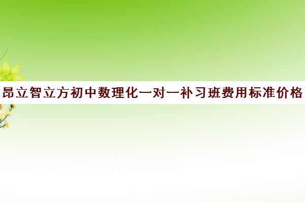 昂立智立方初中数理化一对一补习班费用标准价格表