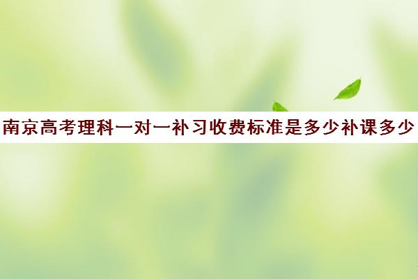 南京高考理科一对一补习收费标准是多少补课多少钱一小时