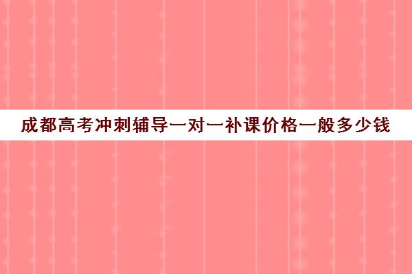 成都高考冲刺辅导一对一补课价格一般多少钱(高考一对一冲刺辅导)