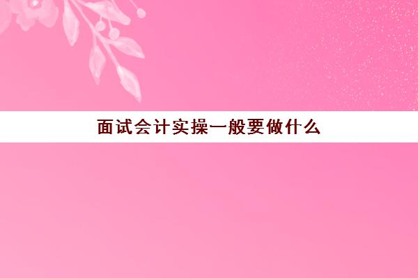 面试会计实操一般要做什么(面试会计一般会问什么问题及答案)