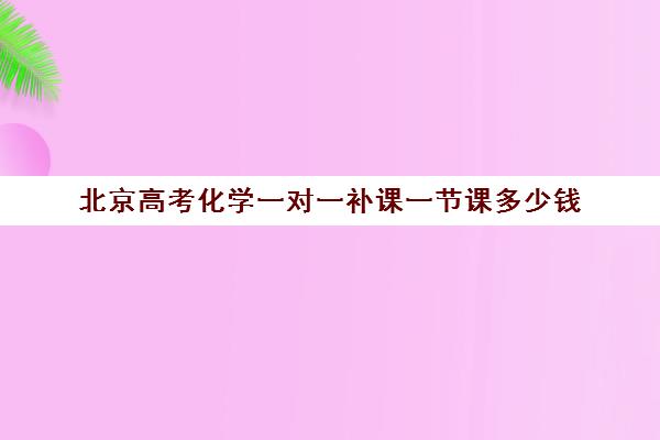 北京高考化学一对一补课一节课多少钱(高考一对一辅导多少钱一小时)