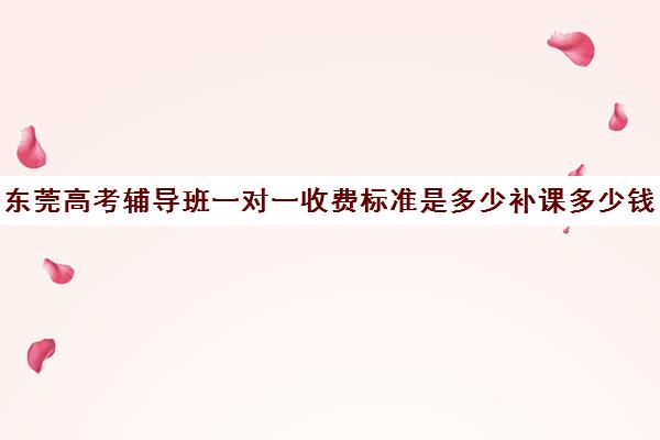 东莞高考辅导班一对一收费标准是多少补课多少钱一小时(东莞补课哪个机构比较好)