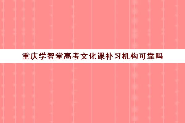 重庆学智堂高考文化课补习机构可靠吗