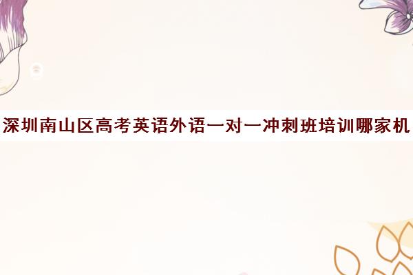 深圳南山区高考英语外语一对一冲刺班培训哪家机构好(高中英语培训机构前十名)