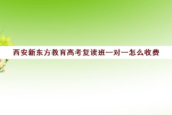 西安新东方教育高考复读班一对一怎么收费(新东方一对一效果如何)