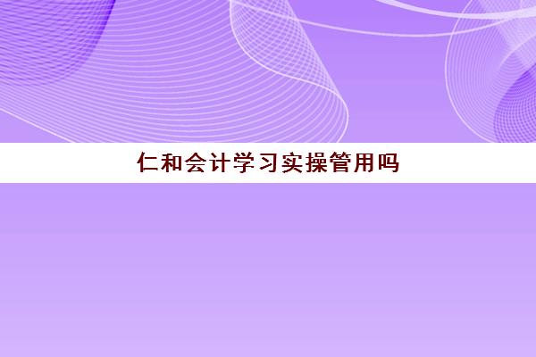 仁和会计学习实操管用吗