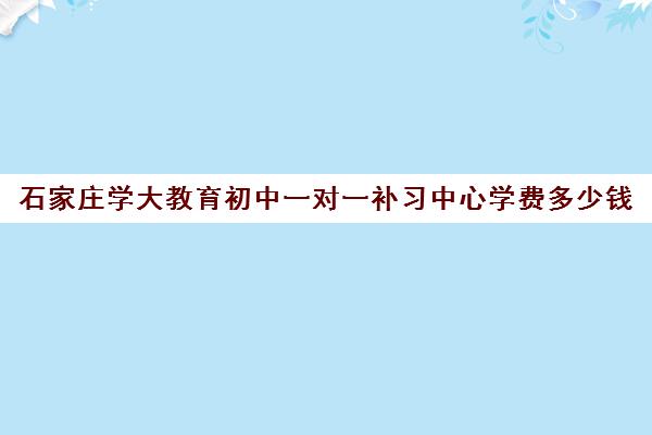 石家庄学大教育初中一对一补习中心学费多少钱