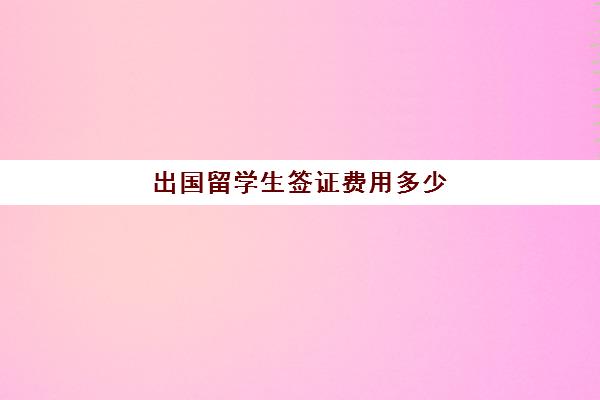 出国留学生签证费用多少(留学签证费一般多少钱)