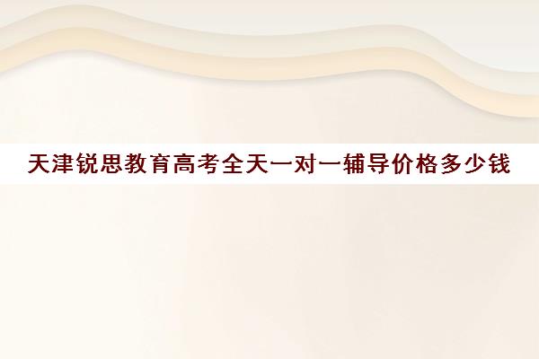 天津锐思教育高考全天一对一辅导价格多少钱(天津高中一对一补课多少钱一小时)