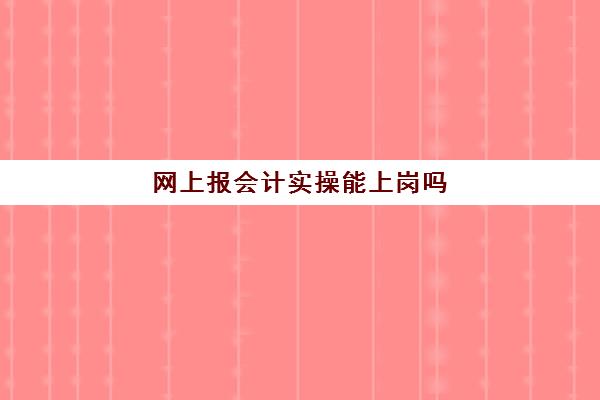 网上报会计实操能上岗吗(会计上岗需要会计证吗)