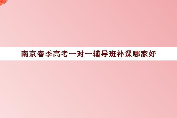 南京春季高考一对一辅导班补课哪家好(高考辅导班排名)