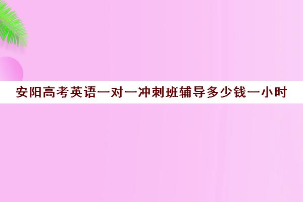 安阳高考英语一对一冲刺班辅导多少钱一小时(高中英语补课机构哪家好)