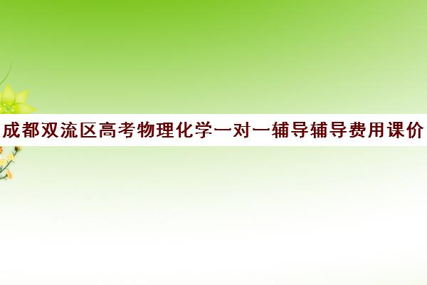 成都双流区高考物理化学一对一辅导辅导费用课价格多少钱(一对一辅导怎么辅导)