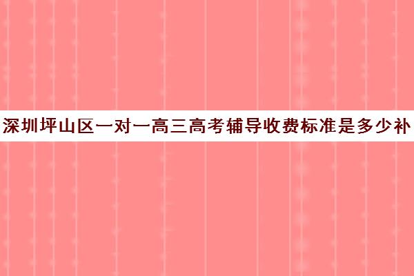 深圳坪山区一对一高三高考辅导收费标准是多少补课多少钱一小时(深圳补课一对一多少钱