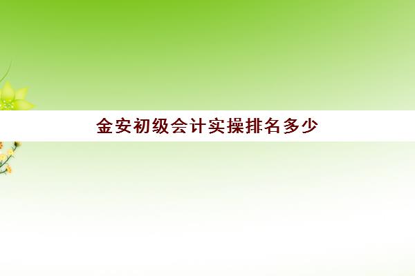 金安初级会计实操排名多少(全国会计资格考试金银榜查询)