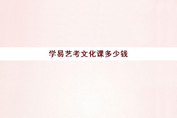 学易艺考文化课多少钱(艺术生文化辅导班多少钱)